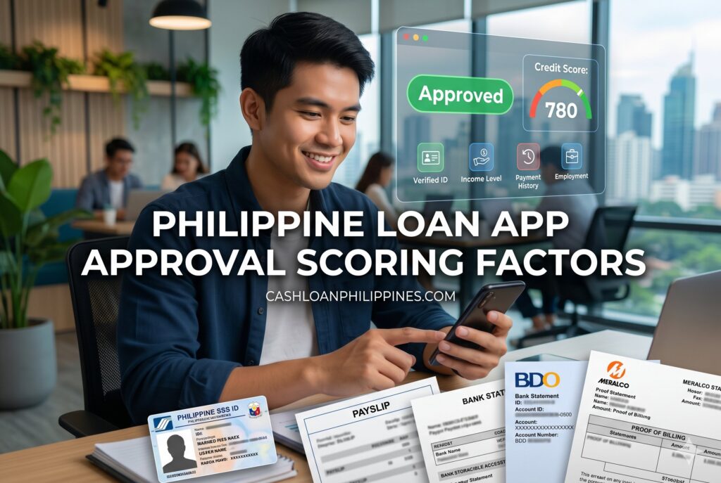 Borrower trust signals and approval scoring factors used by Philippine loan apps