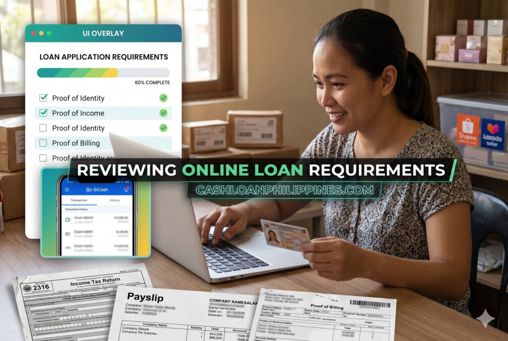Online seller in the Philippines checking alternative income proof requirements for loan approval