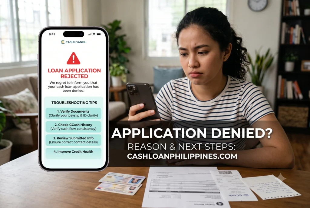 Digital loan application rejected error screen showing OCR mismatch and data correction instructions